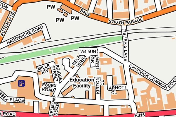 W4 5UN map - OS OpenMap – Local (Ordnance Survey) W4 5UN map - OS OpenMap – Local (Ordnance Survey)