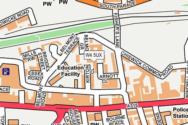 W4 5UX map - OS OpenMap – Local (Ordnance Survey) W4 5UX map - OS OpenMap – Local (Ordnance Survey)