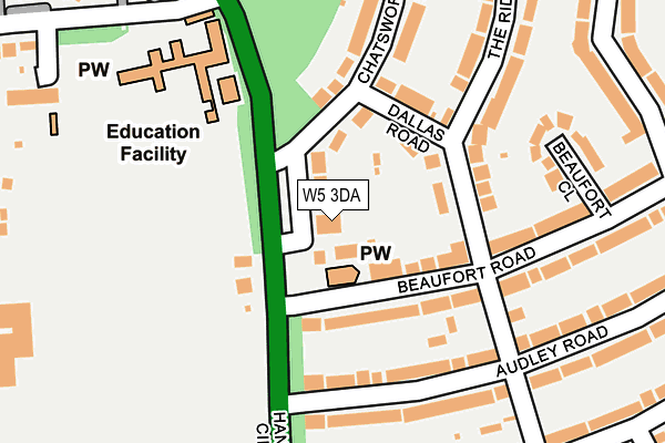 W5 3DA map - OS OpenMap – Local (Ordnance Survey) W5 3DA map - OS OpenMap – Local (Ordnance Survey)