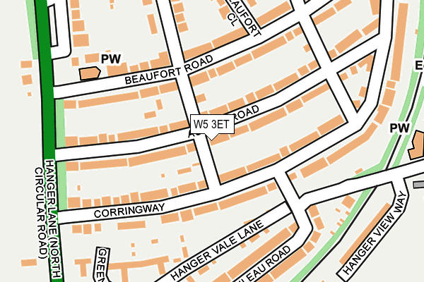 W5 3ET map - OS OpenMap – Local (Ordnance Survey) W5 3ET map - OS OpenMap – Local (Ordnance Survey)