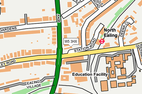 W5 3HX map - OS OpenMap – Local (Ordnance Survey)