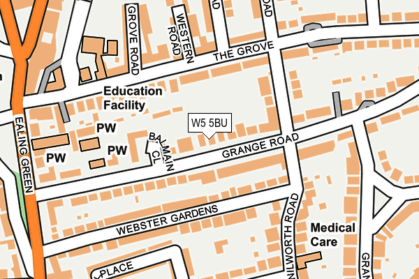W5 5BU map - OS OpenMap – Local (Ordnance Survey)