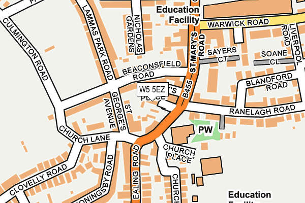 W5 5EZ map - OS OpenMap – Local (Ordnance Survey) W5 5EZ map - OS OpenMap – Local (Ordnance Survey)