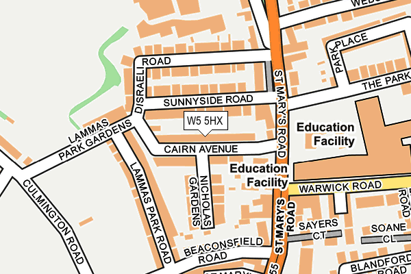 W5 5HX map - OS OpenMap – Local (Ordnance Survey) W5 5HX map - OS OpenMap – Local (Ordnance Survey)