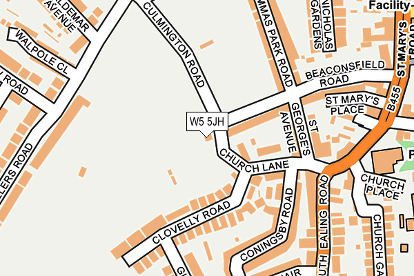 W5 5JH map - OS OpenMap – Local (Ordnance Survey) W5 5JH map - OS OpenMap – Local (Ordnance Survey)