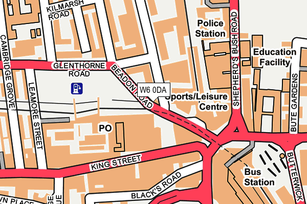 W6 0DA map - OS OpenMap – Local (Ordnance Survey) W6 0DA map - OS OpenMap – Local (Ordnance Survey)