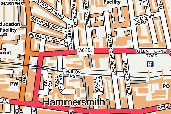 W6 0DJ map - OS OpenMap – Local (Ordnance Survey) W6 0DJ map - OS OpenMap – Local (Ordnance Survey)