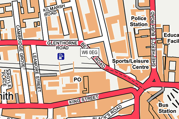 W6 0EG map - OS OpenMap – Local (Ordnance Survey) W6 0EG map - OS OpenMap – Local (Ordnance Survey)