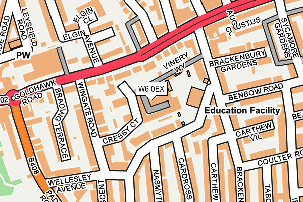 W6 0EX map - OS OpenMap – Local (Ordnance Survey) W6 0EX map - OS OpenMap – Local (Ordnance Survey)