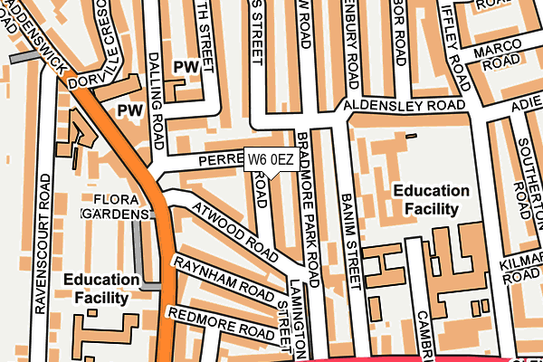 W6 0EZ map - OS OpenMap – Local (Ordnance Survey) W6 0EZ map - OS OpenMap – Local (Ordnance Survey)