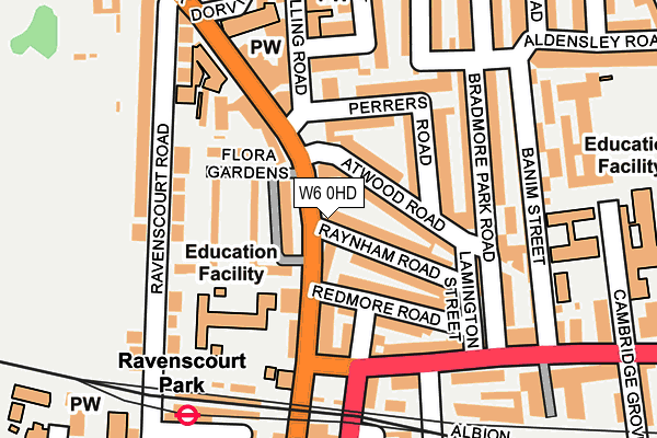 W6 0HD map - OS OpenMap – Local (Ordnance Survey) W6 0HD map - OS OpenMap – Local (Ordnance Survey)