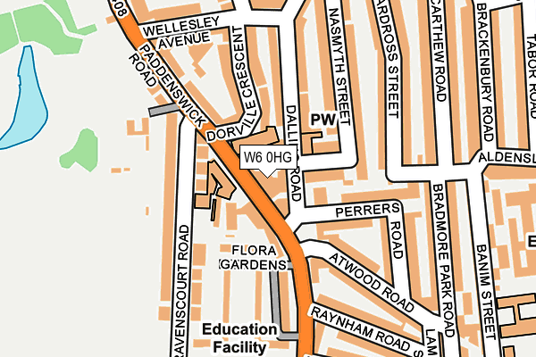 W6 0HG map - OS OpenMap – Local (Ordnance Survey) W6 0HG map - OS OpenMap – Local (Ordnance Survey)