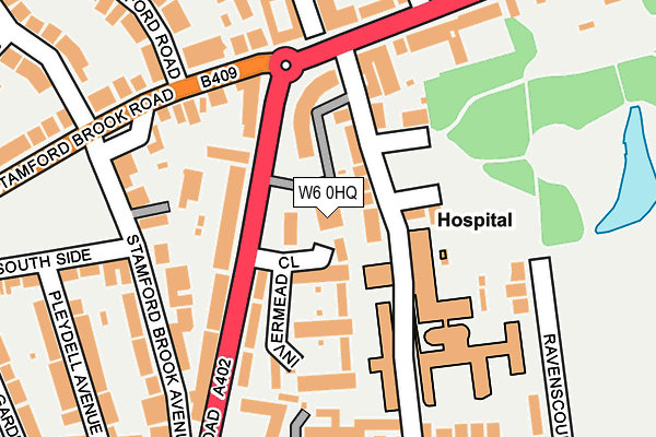W6 0HQ map - OS OpenMap – Local (Ordnance Survey) W6 0HQ map - OS OpenMap – Local (Ordnance Survey)