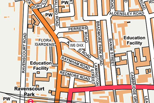 W6 0HX map - OS OpenMap – Local (Ordnance Survey)