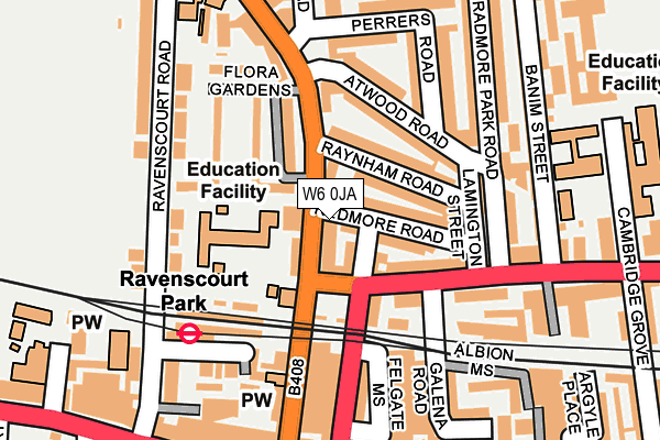 W6 0JA map - OS OpenMap – Local (Ordnance Survey) W6 0JA map - OS OpenMap – Local (Ordnance Survey)