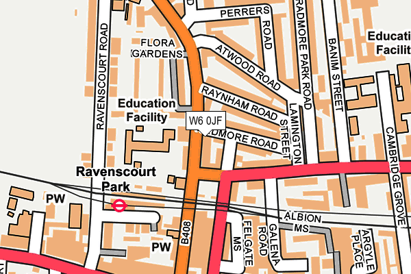 W6 0JF map - OS OpenMap – Local (Ordnance Survey) W6 0JF map - OS OpenMap – Local (Ordnance Survey)