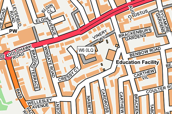 W6 0LQ map - OS OpenMap – Local (Ordnance Survey) W6 0LQ map - OS OpenMap – Local (Ordnance Survey)