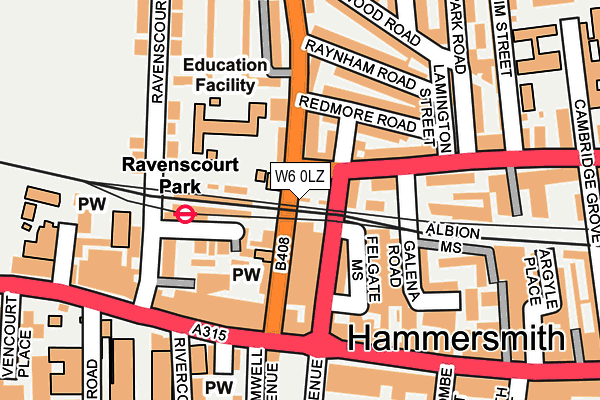 W6 0LZ map - OS OpenMap – Local (Ordnance Survey) W6 0LZ map - OS OpenMap – Local (Ordnance Survey)