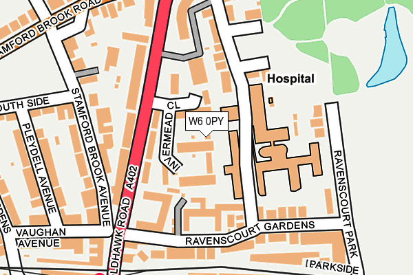 W6 0PY map - OS OpenMap – Local (Ordnance Survey) W6 0PY map - OS OpenMap – Local (Ordnance Survey)