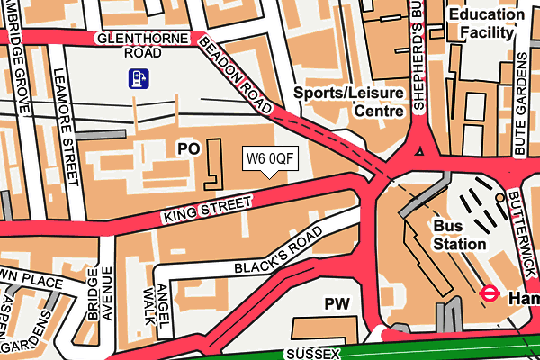W6 0QF map - OS OpenMap – Local (Ordnance Survey) W6 0QF map - OS OpenMap – Local (Ordnance Survey)