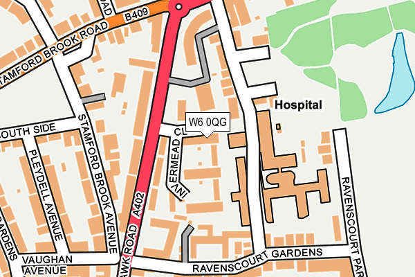 W6 0QG map - OS OpenMap – Local (Ordnance Survey) W6 0QG map - OS OpenMap – Local (Ordnance Survey)