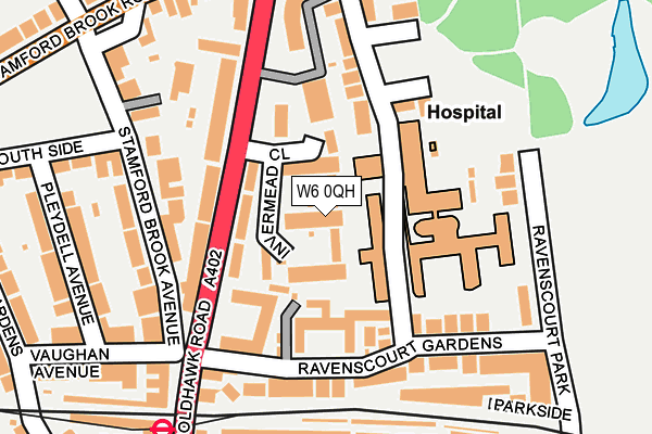 W6 0QH map - OS OpenMap – Local (Ordnance Survey)