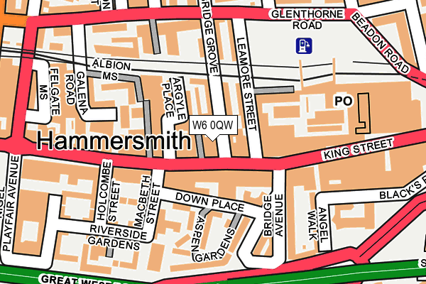 W6 0QW map - OS OpenMap – Local (Ordnance Survey) W6 0QW map - OS OpenMap – Local (Ordnance Survey)