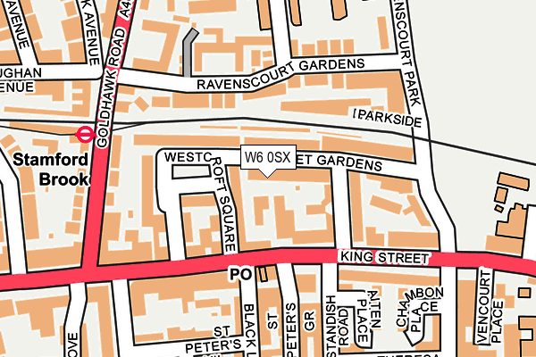 W6 0SX map - OS OpenMap – Local (Ordnance Survey) W6 0SX map - OS OpenMap – Local (Ordnance Survey)