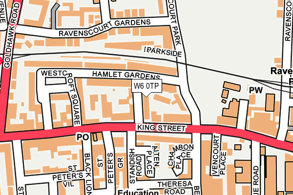 W6 0TP map - OS OpenMap – Local (Ordnance Survey)