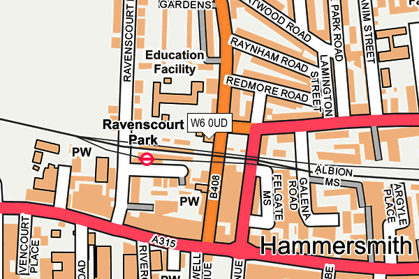 W6 0UD map - OS OpenMap – Local (Ordnance Survey) W6 0UD map - OS OpenMap – Local (Ordnance Survey)