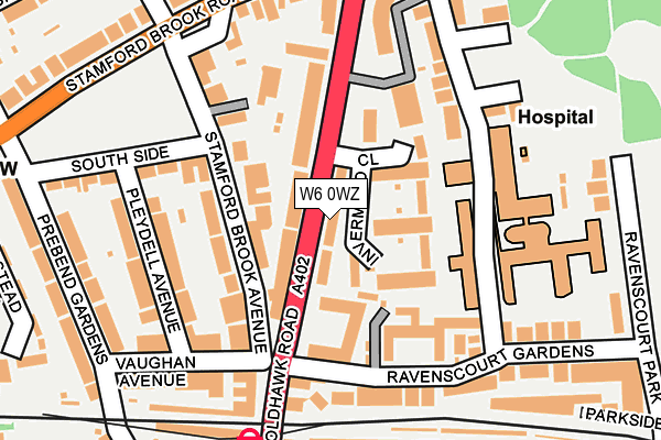 W6 0WZ map - OS OpenMap – Local (Ordnance Survey) W6 0WZ map - OS OpenMap – Local (Ordnance Survey)