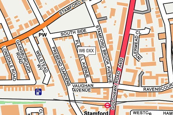 W6 0XX map - OS OpenMap – Local (Ordnance Survey) W6 0XX map - OS OpenMap – Local (Ordnance Survey)