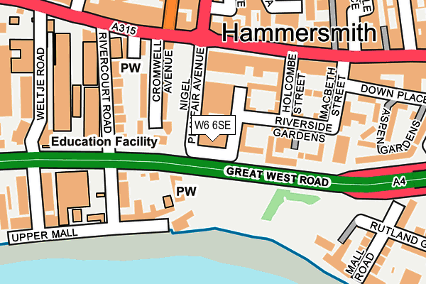 W6 6SE map - OS OpenMap – Local (Ordnance Survey) W6 6SE map - OS OpenMap – Local (Ordnance Survey)