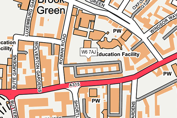 W6 7AJ map - OS OpenMap – Local (Ordnance Survey) W6 7AJ map - OS OpenMap – Local (Ordnance Survey)