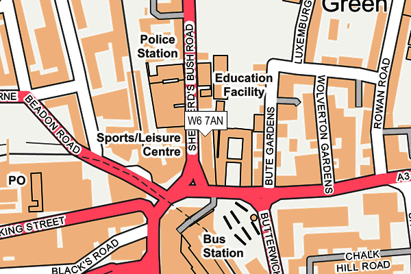 W6 7AN map - OS OpenMap – Local (Ordnance Survey) W6 7AN map - OS OpenMap – Local (Ordnance Survey)
