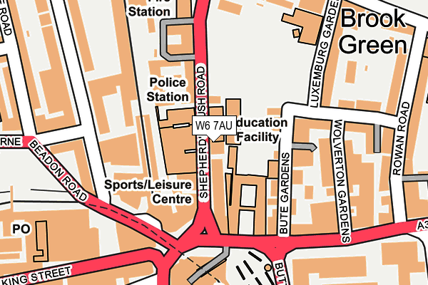 W6 7AU map - OS OpenMap – Local (Ordnance Survey) W6 7AU map - OS OpenMap – Local (Ordnance Survey)