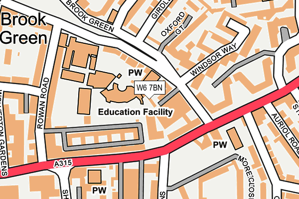 W6 7BN map - OS OpenMap – Local (Ordnance Survey) W6 7BN map - OS OpenMap – Local (Ordnance Survey)