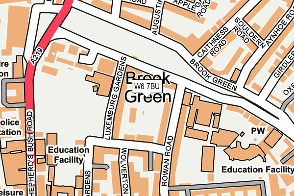 W6 7BU map - OS OpenMap – Local (Ordnance Survey) W6 7BU map - OS OpenMap – Local (Ordnance Survey)