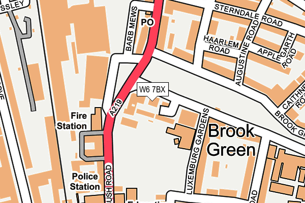 W6 7BX map - OS OpenMap – Local (Ordnance Survey)