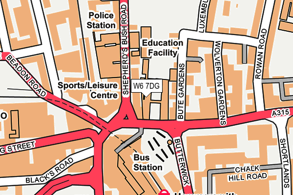 W6 7DG map - OS OpenMap – Local (Ordnance Survey) W6 7DG map - OS OpenMap – Local (Ordnance Survey)