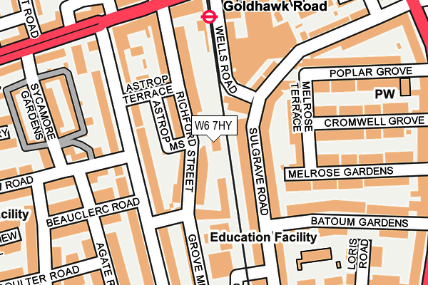 W6 7HY map - OS OpenMap – Local (Ordnance Survey) W6 7HY map - OS OpenMap – Local (Ordnance Survey)