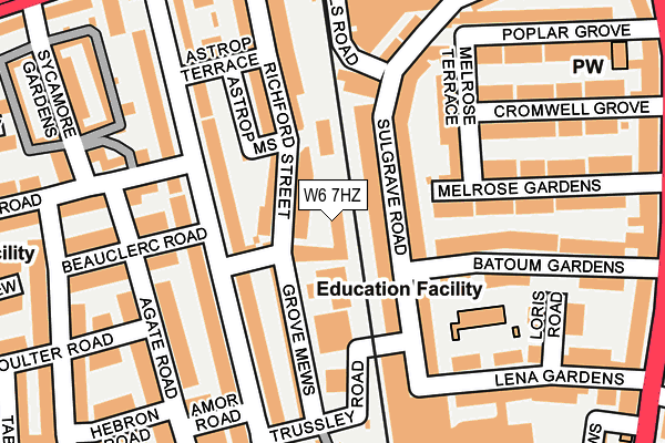 W6 7HZ map - OS OpenMap – Local (Ordnance Survey) W6 7HZ map - OS OpenMap – Local (Ordnance Survey)