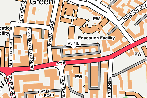 W6 7JE map - OS OpenMap – Local (Ordnance Survey) W6 7JE map - OS OpenMap – Local (Ordnance Survey)