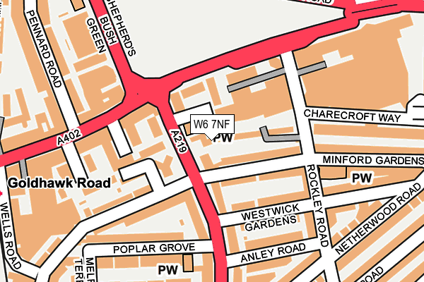 W6 7NF map - OS OpenMap – Local (Ordnance Survey) W6 7NF map - OS OpenMap – Local (Ordnance Survey)