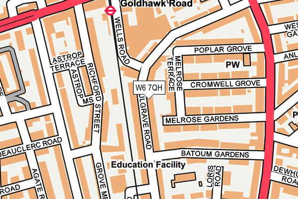 W6 7QH map - OS OpenMap – Local (Ordnance Survey) W6 7QH map - OS OpenMap – Local (Ordnance Survey)