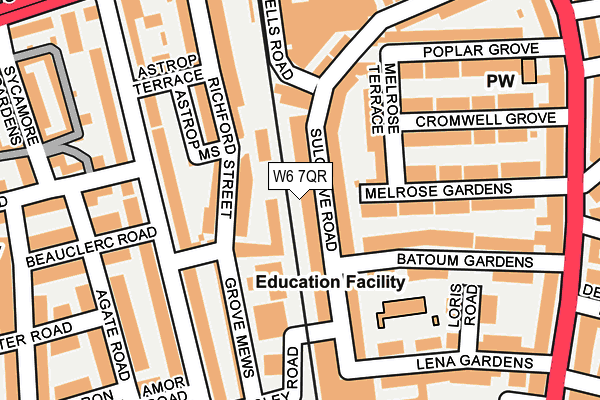 W6 7QR map - OS OpenMap – Local (Ordnance Survey) W6 7QR map - OS OpenMap – Local (Ordnance Survey)