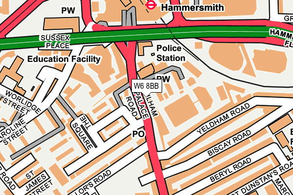 W6 8BB map - OS OpenMap – Local (Ordnance Survey) W6 8BB map - OS OpenMap – Local (Ordnance Survey)