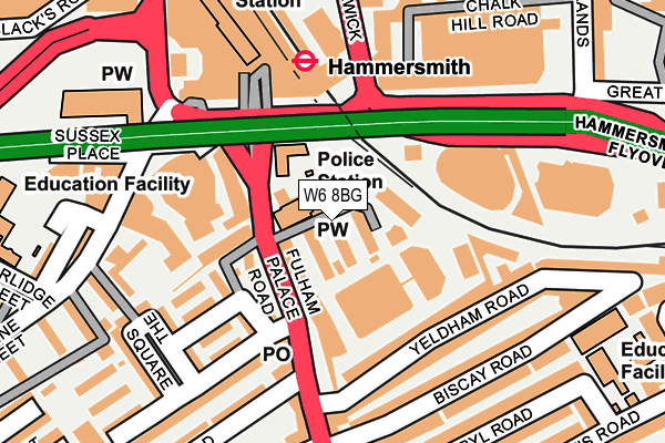W6 8BG map - OS OpenMap – Local (Ordnance Survey) W6 8BG map - OS OpenMap – Local (Ordnance Survey)