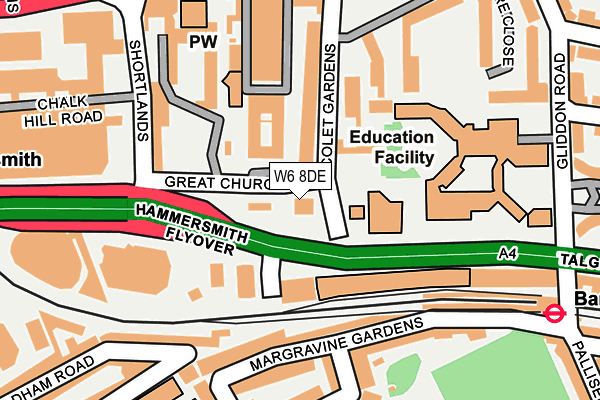 W6 8DE map - OS OpenMap – Local (Ordnance Survey) W6 8DE map - OS OpenMap – Local (Ordnance Survey)