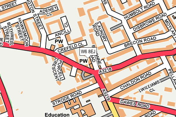 W6 8EJ map - OS OpenMap – Local (Ordnance Survey) W6 8EJ map - OS OpenMap – Local (Ordnance Survey)